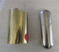Solid Brass Lighter Holder & Lipstick Case