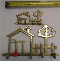 2 Vintage Brass Key Holders
