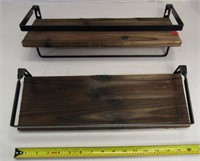 2 Wood / Metal Hanging Shelves