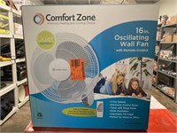 Comfort zone 16” oscillating wall fan, does NOT