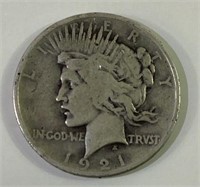 1921 US Peace Silver Dollar