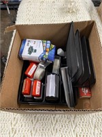 Box of miscellaneous office supplies