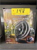 Multi-purpose 2-in-1 LED light and fan