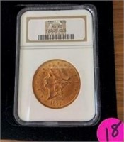 1877 Twenty Dollar Gold Coin