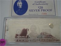 1996 Twenty Dollar Silver Proof Bar