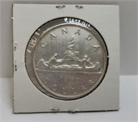 CANADA 1960 SILVER DOLLAR COIN AU-50