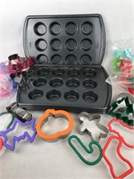 4 mini muffin tins And cookie cutters
