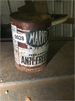 Vintage quart Marvel antifreeze can