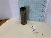 Military Shell Made In Top Vase Trench Art