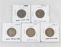 1950's-60's SHILLINGS BRITISH COINS MIX