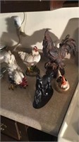 Roosters Figurines and horse