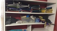 Binders, file folders and misc on 2 shelves