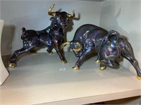ceramic bulls black and gold