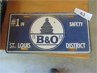 B&O Railroad License Plate