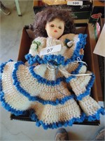 Plastic Doll w/ Crochet Dress