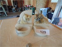 Soapstone? Lion & Tiger Bookends