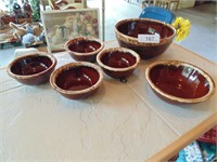 (6) Drip Glaze Bowls (Some Hall)
