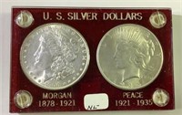 1900 Morgan dollars and 1925 Peace Dollar