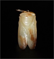 Chinese Carved Jade Cicada Toggle, Ming Dynasty