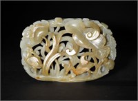 Chinese Carved Jade Plaque, Ming or Earlier