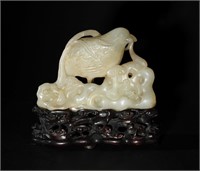 Chinese Jade Carving of a Bird, 18th C#