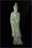 Chinese Jadeite Statue of Guanyin, 19th C#