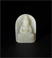 Chinese Jade Statue of Buddha, Ming or earlier