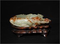 Chinese Carved Jade Incense Holder, Ming