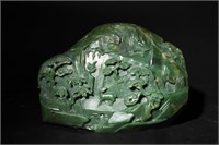 Chinese Spinach Jade Boulder, 18th Century