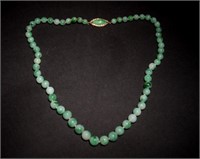 Chinese Jadeite Beaded Necklace, Republic Period