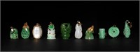 Group of 10 Chinese Jadeite and Jade Toggles