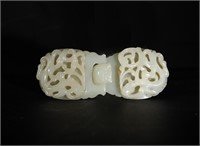 Chinese Two-Part White Jade Buckle, 18th Century