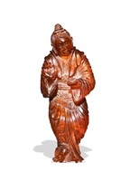 Chinese Carved Amber Figurine, 19th Century