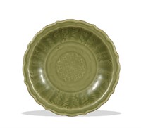 Chinese Celadon Longquan Plate, Early Ming Dynasty