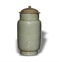 Chinese Celadon Longquan Jar, Ming Dynasty