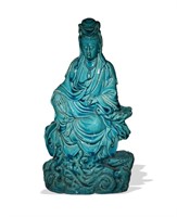 Chinese Turquoise-Glazed Guanyin, 17th Century