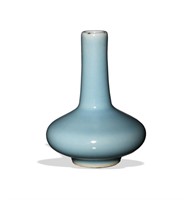 Chinese Powder Blue Long Neck Vase, Republic