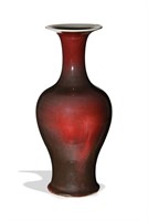 Chinese Red-Glazed Vase, 19th C#