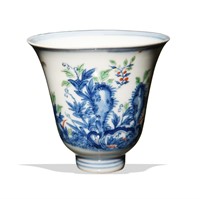 Chinese Wucai with Blue and White Cup, Kangxi
