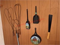 Rug Beaters, Cast Iron Pan Decorator, Wall Hangers