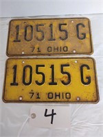 Pair 1971 License Plates