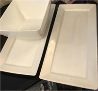3 Piece Appetizer Platters and Serving Bowl