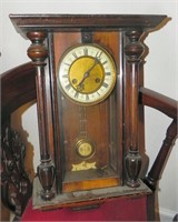 Antique German Walnut Case Wall Clock