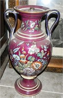 Hand Painted Floral Porcelain Floor Vase