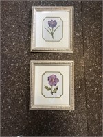 2 Pieces Framed Floral Art
