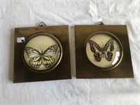 2 Oval Butterfly Plaques