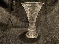 A Cut Crystal Trumpet Vase