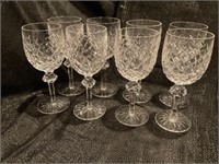 A Set of Eight Crystal Wine Glasses