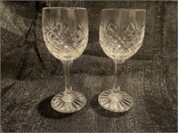 A Pair of Cut Glass Wine Glasses