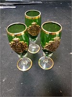 set of 11 drinking glasses vintage